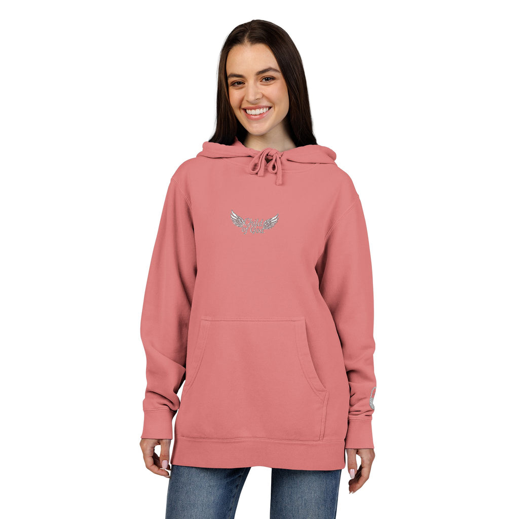 Embroidered Wings Unisex Pigment-Dyed Hoodie