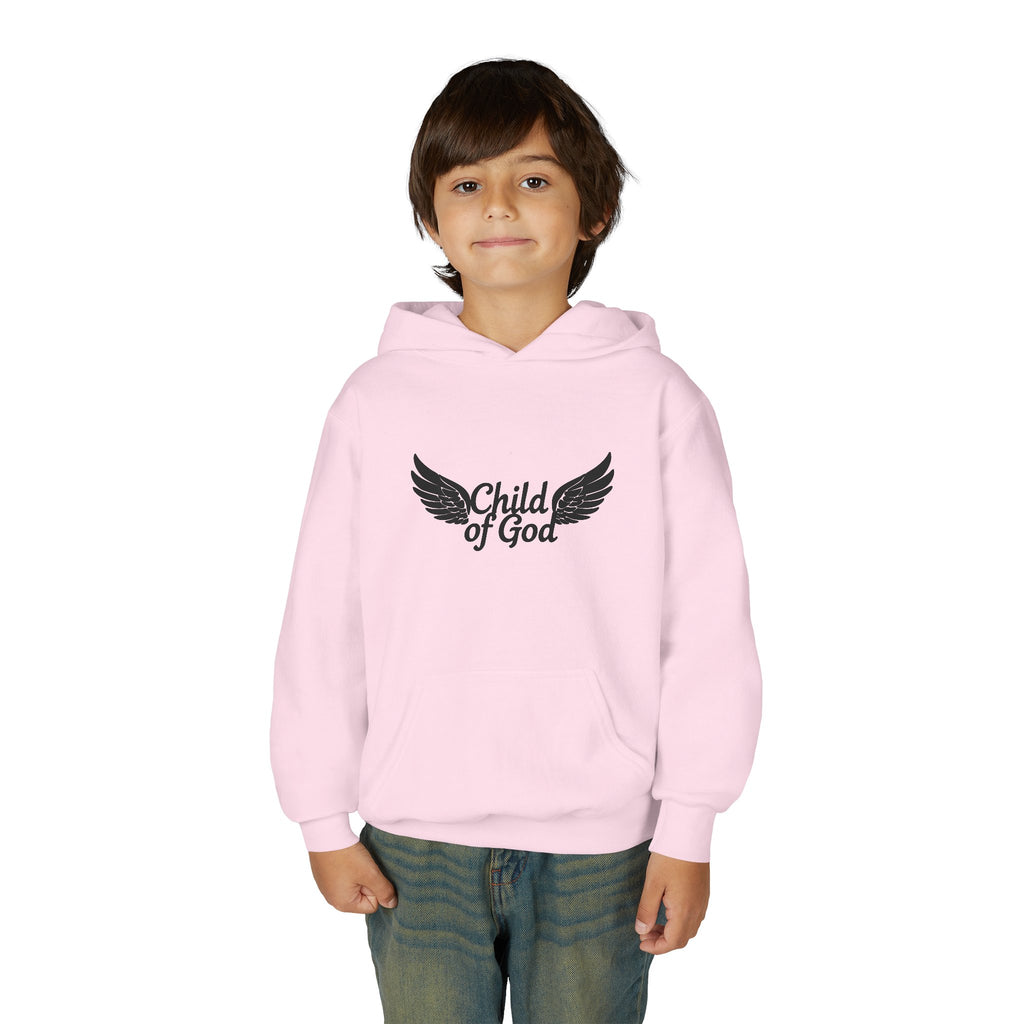 Child of God Youth Hoodie with Wings Design