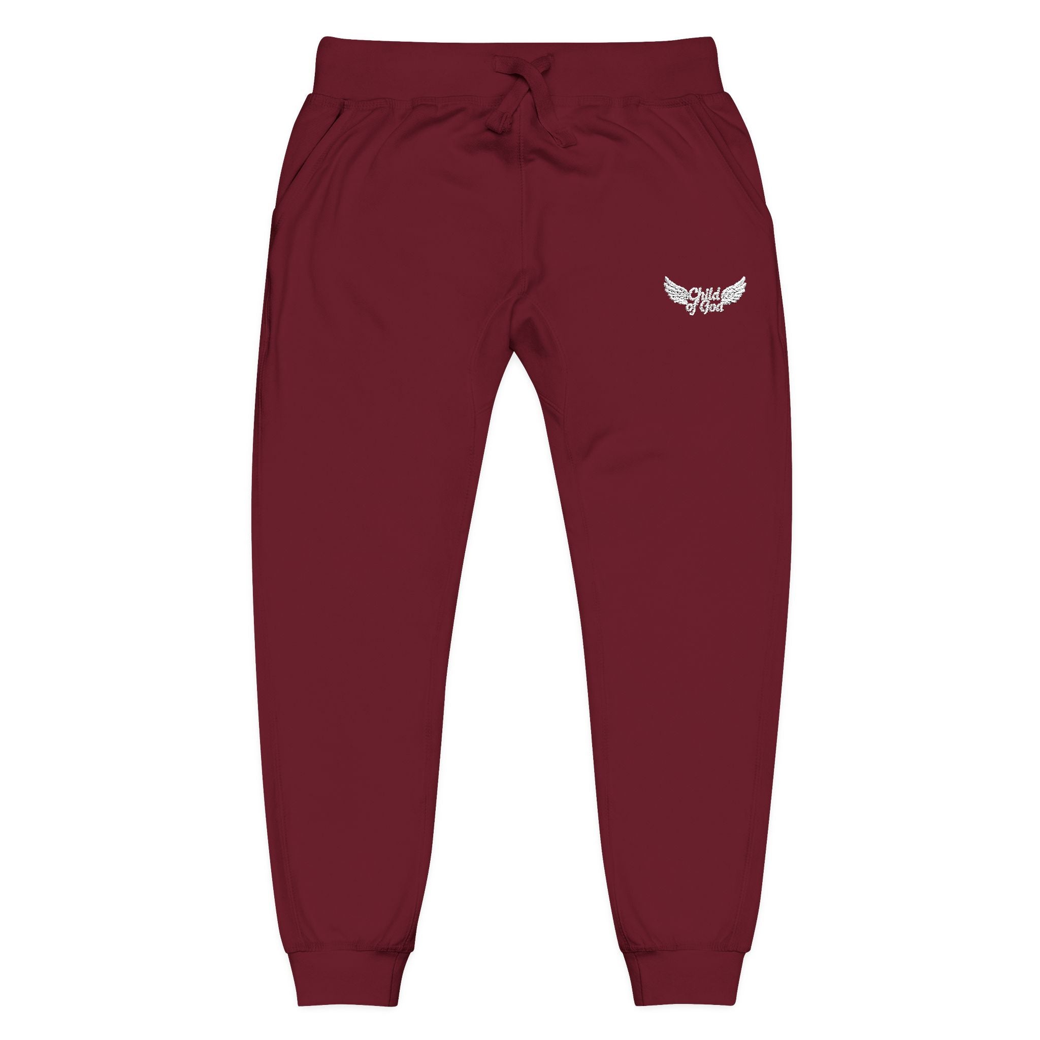 Embroidered Unisex Fleece Sweatpants - Cozy Comfort for Everyday Style