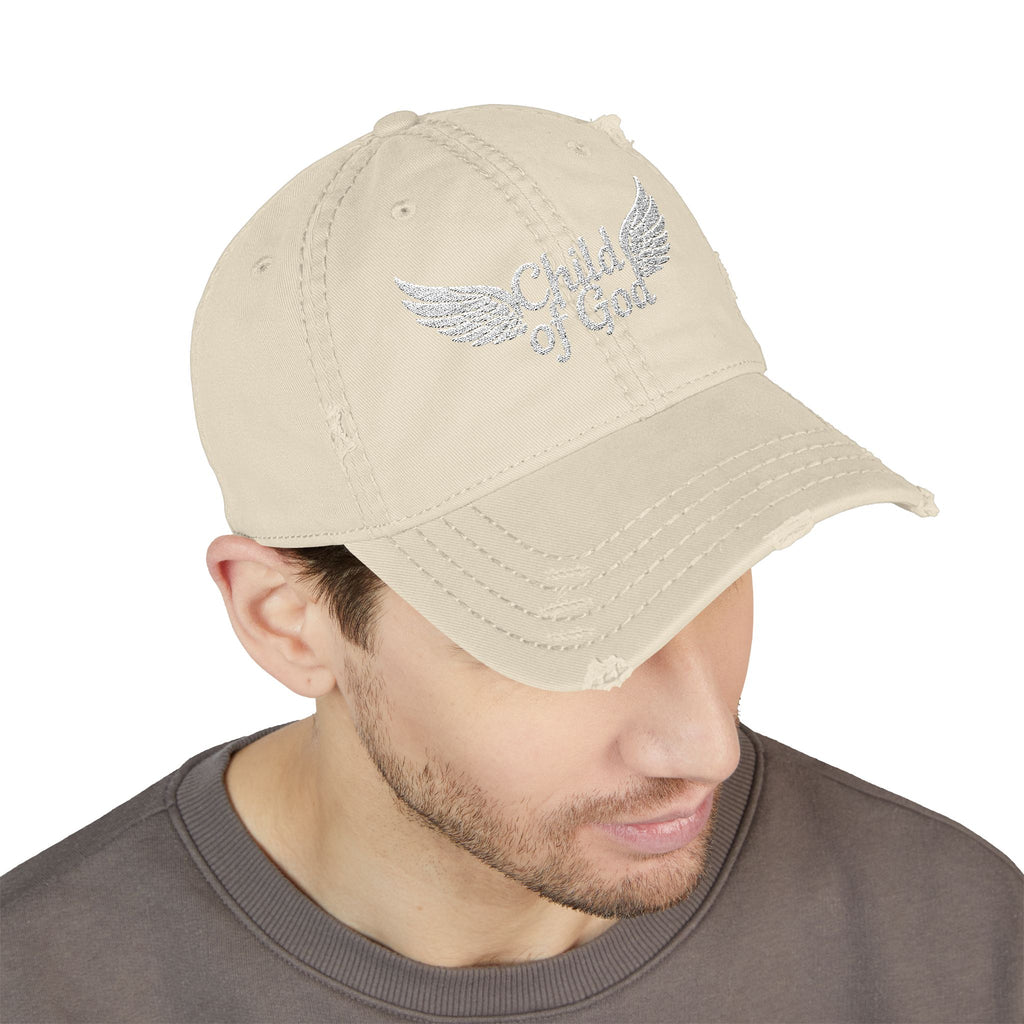 Embroidered Distressed Dad Hat - 'Child of God'