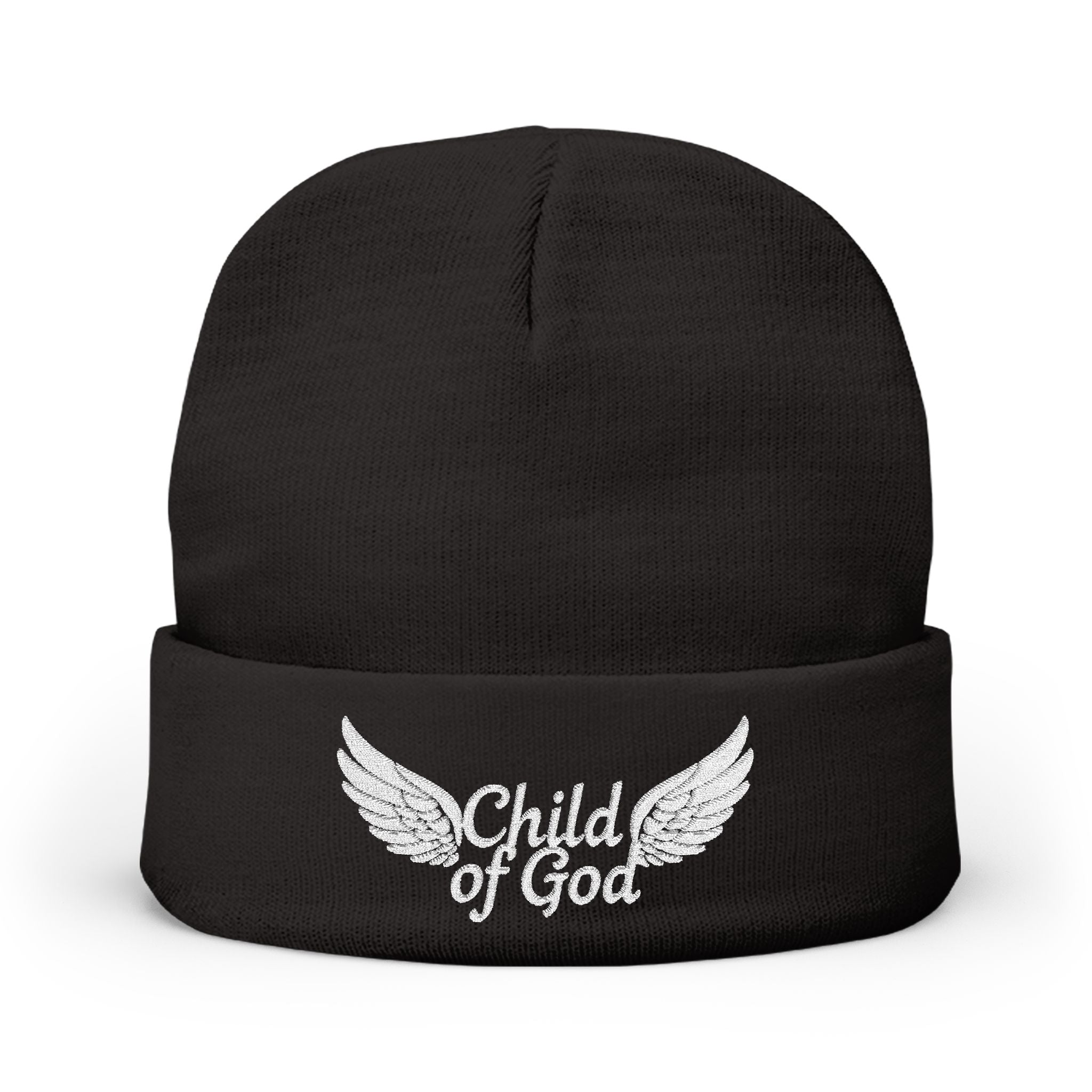 Embroidered Knit Beanie - Child of God Design