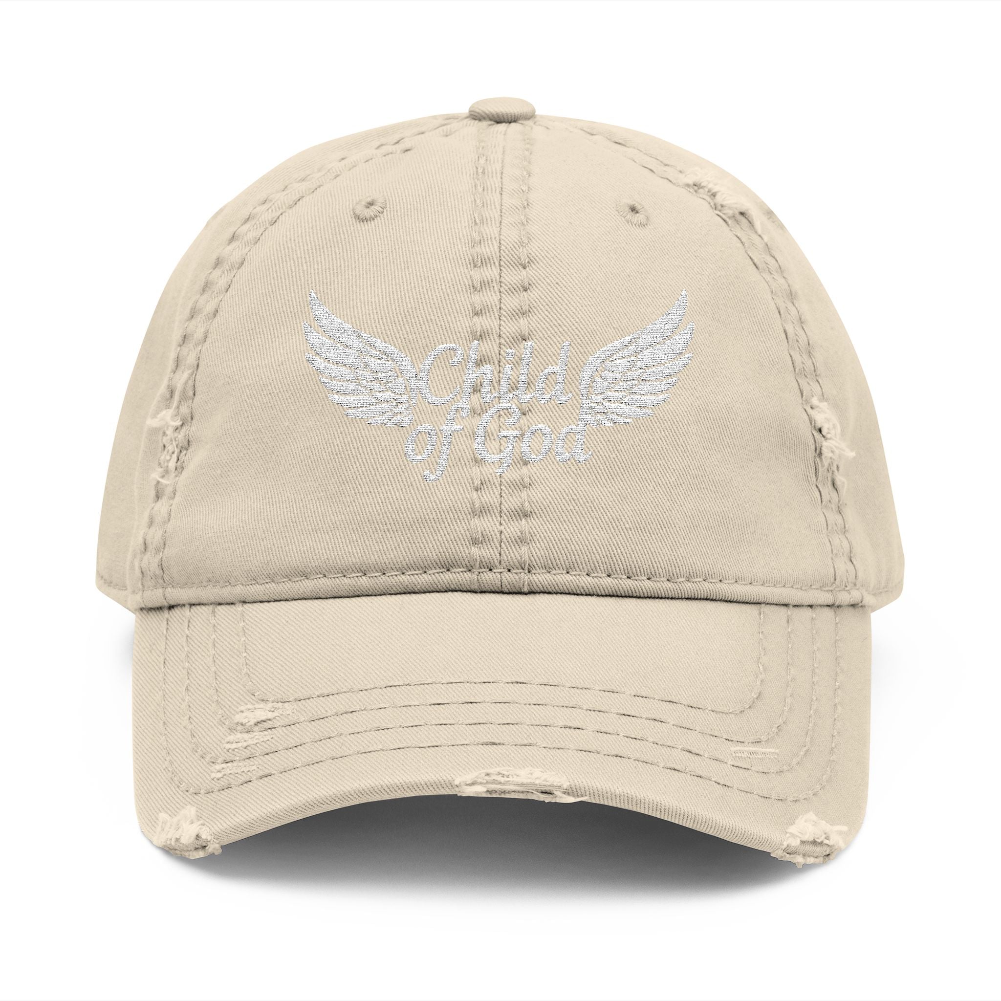 Embroidered Distressed Dad Hat - 'Child of God'