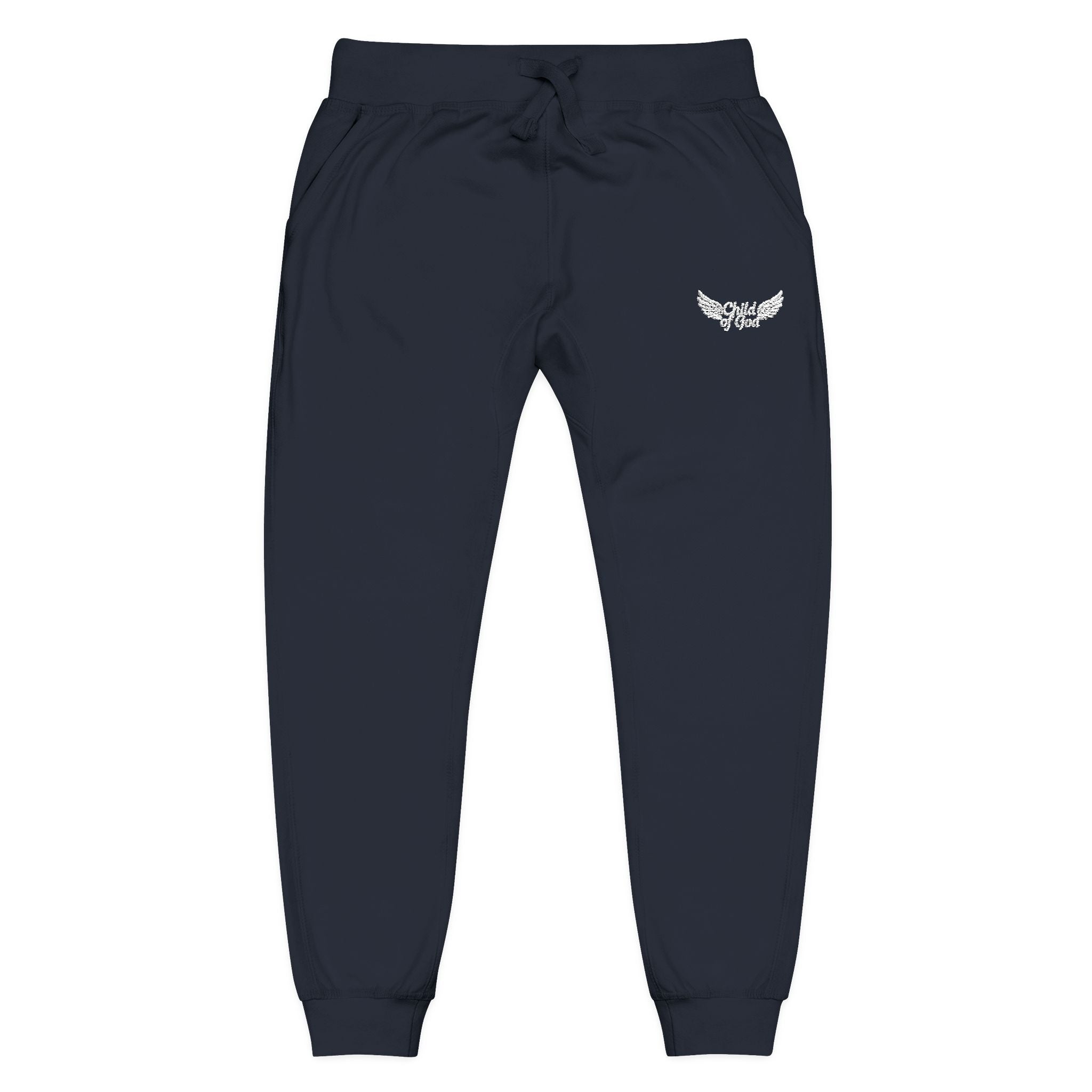 Embroidered Unisex Fleece Sweatpants - Cozy Comfort for Everyday Style