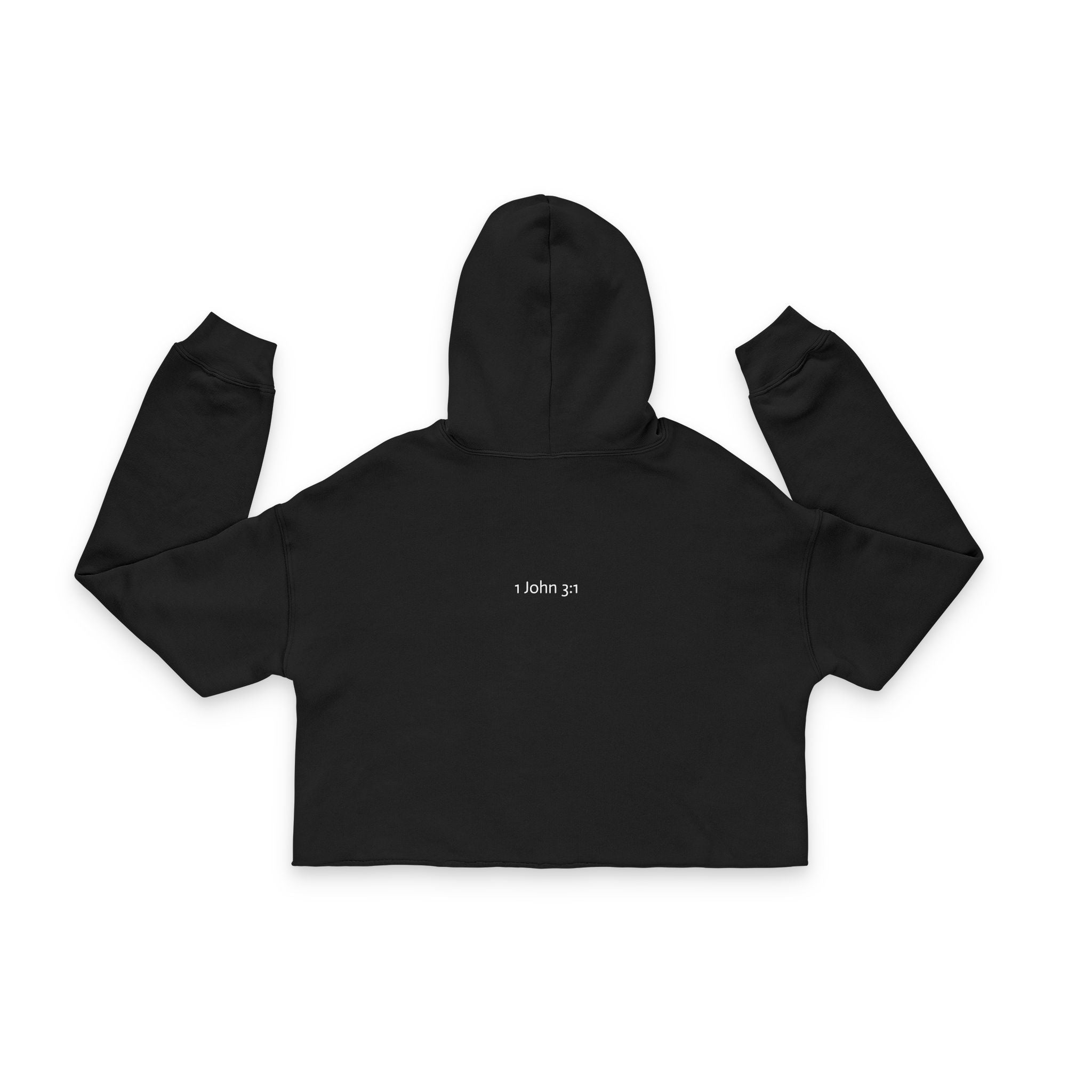 Black Women's Cropped Hoodie with Angel Wings | "Child of God"