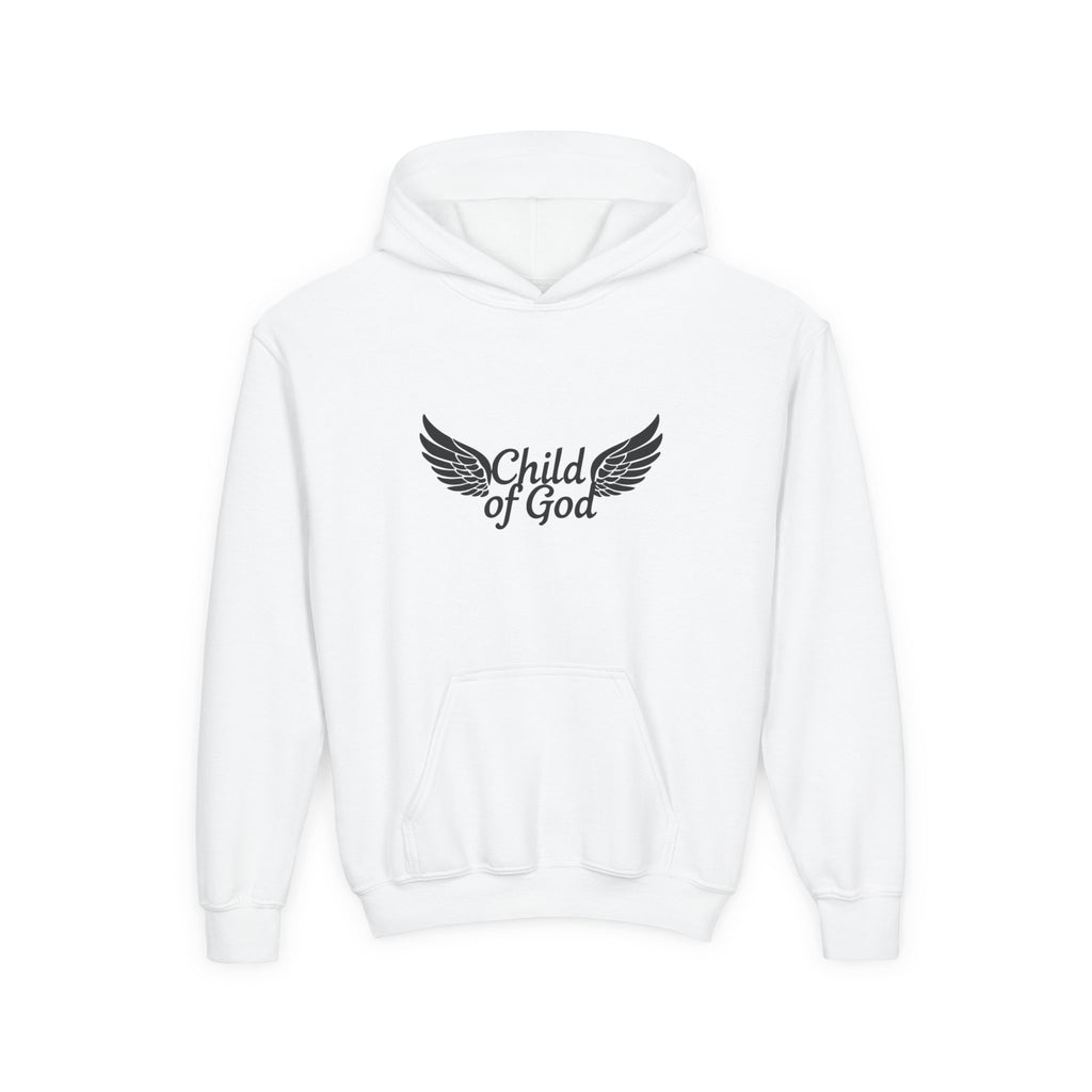 Child of God Youth Hoodie with Wings Design