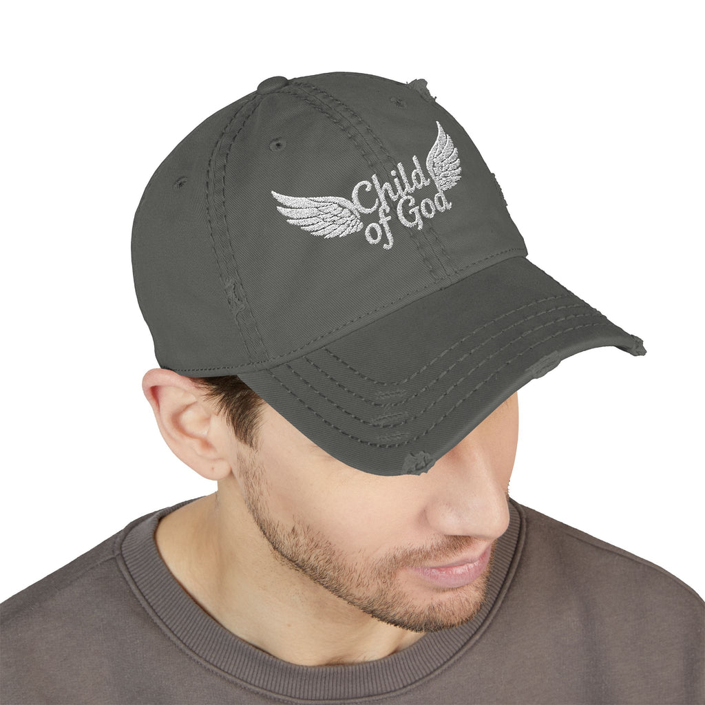 Embroidered Distressed Dad Hat - 'Child of God'
