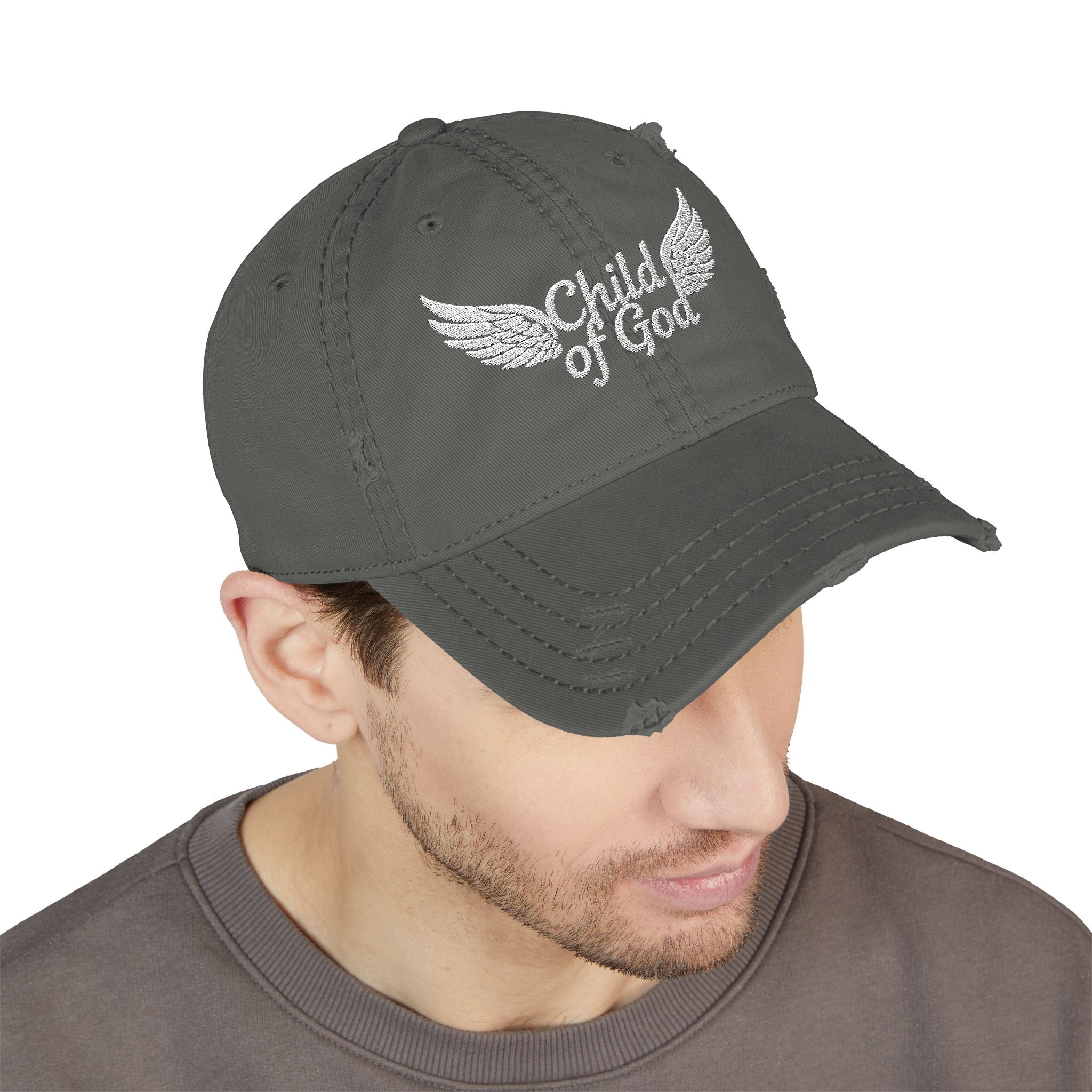 Embroidered Distressed Dad Hat - 'Child of God'