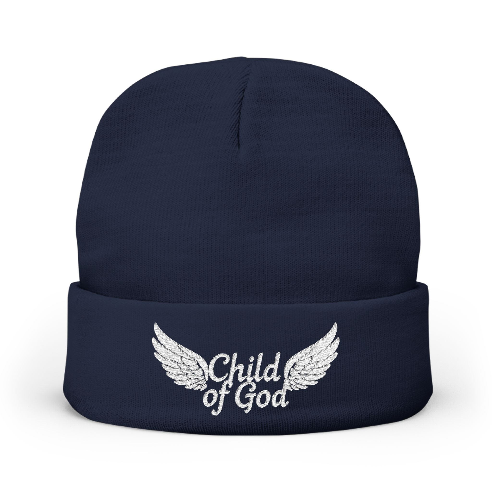 Embroidered Knit Beanie - Child of God Design