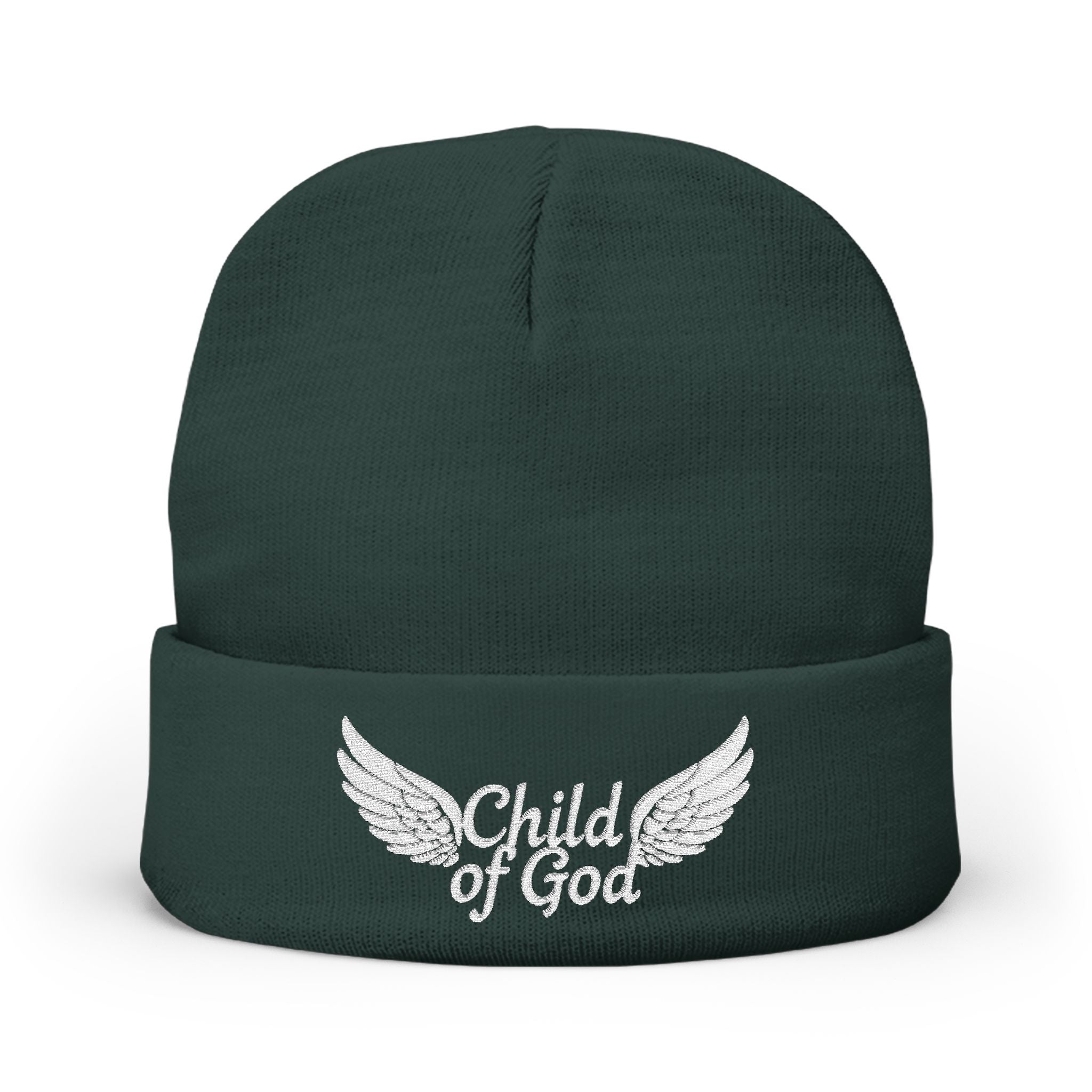 Embroidered Knit Beanie - Child of God Design